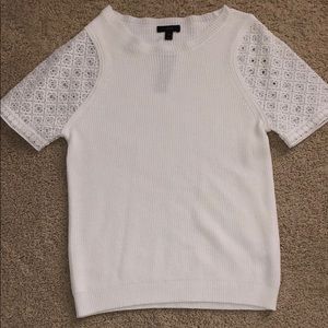j crew eyelet sleeve sweater
